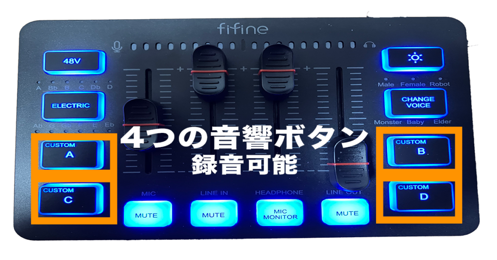 FIFINE AmpliGame SC3　録音可能なカスタムボタンの説明