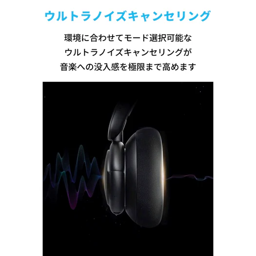 Anker Soundcore Life Q30 のノイズキャンセリング性能を表した画像